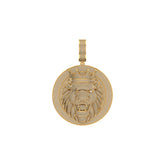 Lion with Crown 10K Yellow Gold & Diamond Pendant